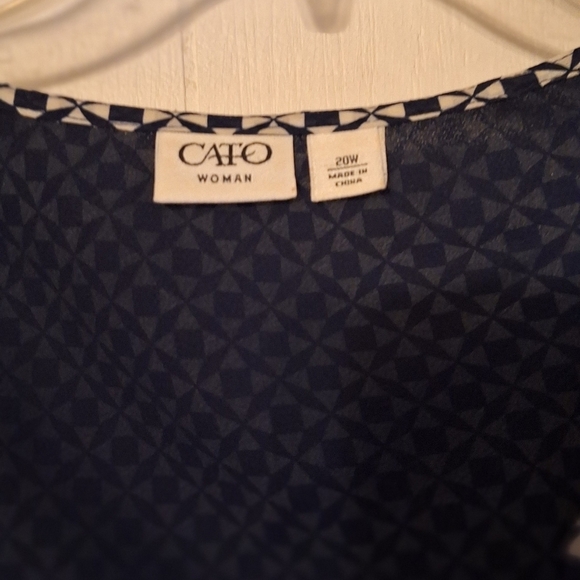 Cato Navy Blue Blouse SZ 20W Business Casual Office EUC - Picture 3 of 4